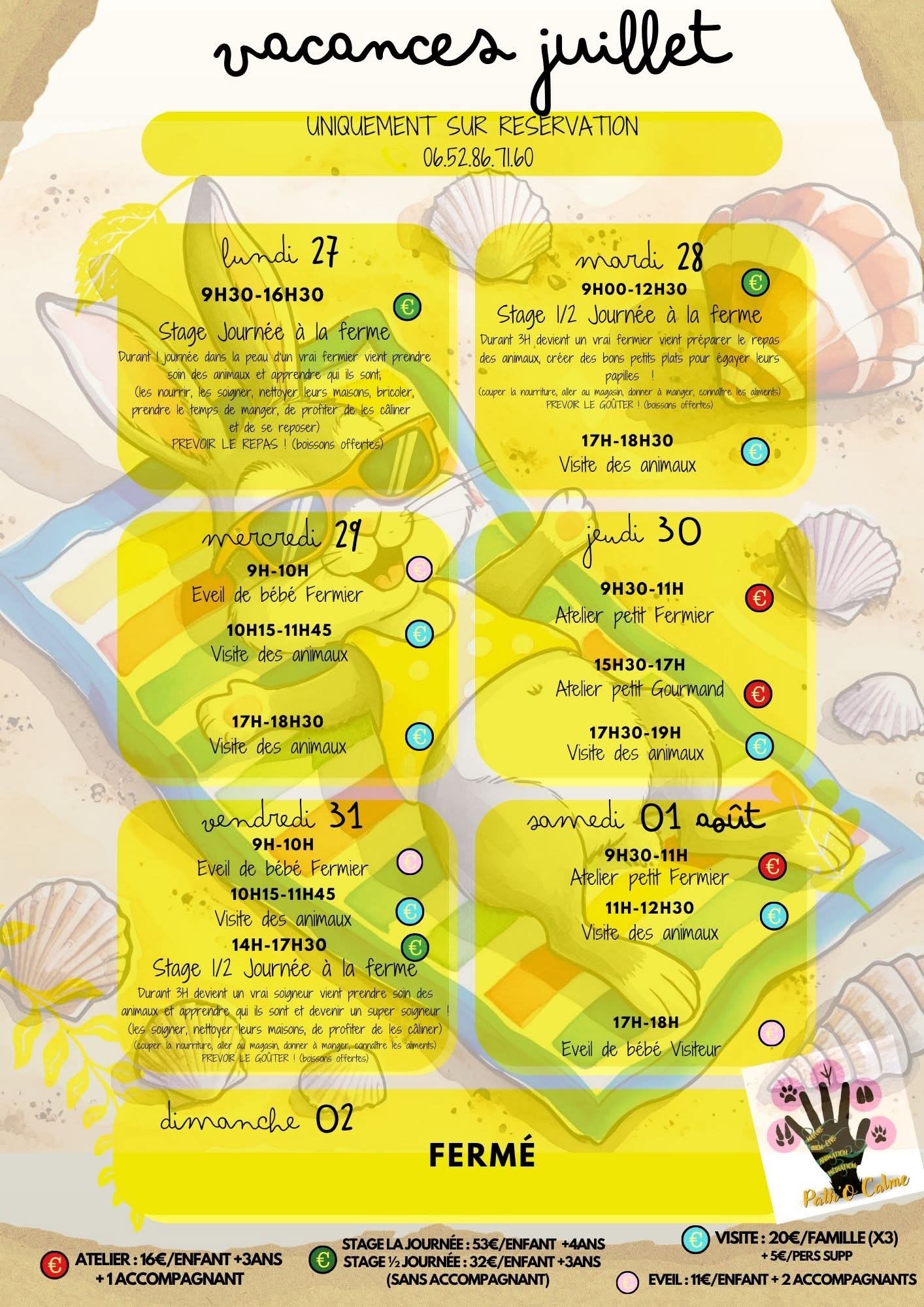 Planning du mois de juillet 3